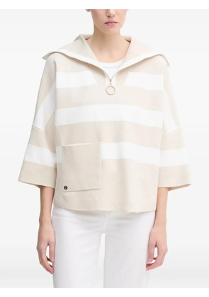Joseph Ribkoff striped-pattern half-zip sweater - Neutrals