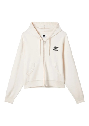 izzue hooded knitted top - Neutrals