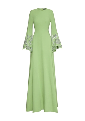 Oscar de la Renta embellished bell-sleeve maxi dress - Green