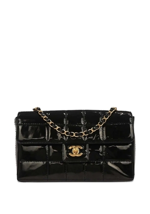 CHANEL Pre-Owned 2002 Patent Leather Choco Bar Single Flap shoulder bag - Black