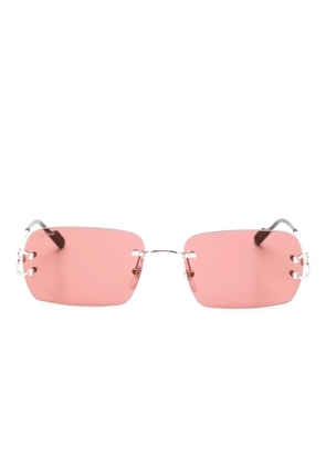 Cartier Eyewear C-shape rectangle-frame sunglasses - Silver