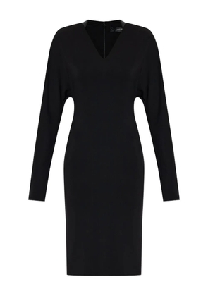 Versace V-neck long-sleeve mini dress - Black