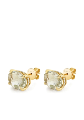 SHAY 18K yellow gold amethyst and diamond stud earrings