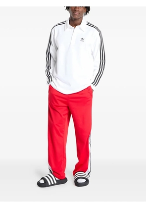 adidas stripe-detail rugby polo shirt - White