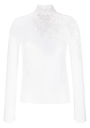 Ermanno Scervino lace-trim wool jumper - Neutrals