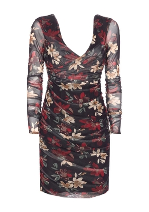 MAR DE MARGARITAS floral long-sleeve dress - Black