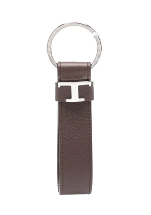 Tod's Timeless-logo leather keyring - Brown