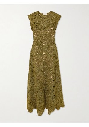 Ulla Johnson - Annalisa Crocheted Cotton Maxi Dress - Green - x small,small,medium,large