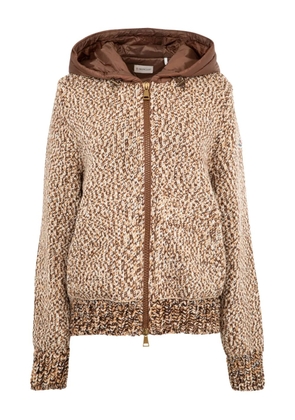 Moncler hooded zip cardigan - Brown