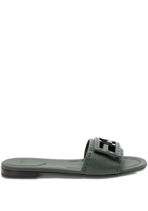 FENDI logo-embellished flat sandals - Green
