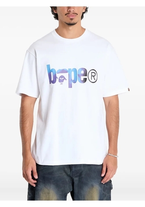 A BATHING APE® tie-dye bape-logo cotton T-shirt - White