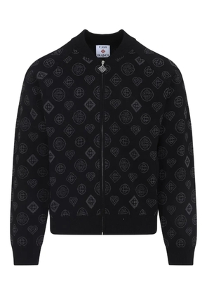 Casablanca logo-pattern zip-up jacket - Black