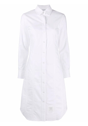Thom Browne logo patch shirtdress - White