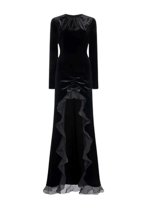 Alessandra Rich ruffled velvet dress - Black
