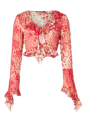 Roberto Cavalli Jaguar-print blouse - Red