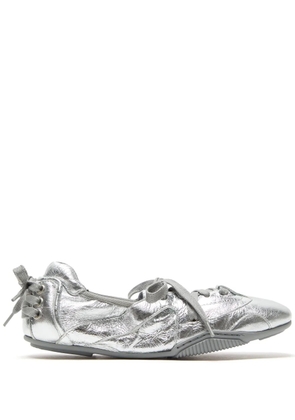 Acne Studios lace-up leather ballet flats - Silver