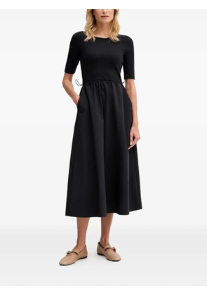 DKNY drawstring panelled midi dress - Black