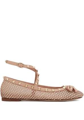 Valentino Garavani Rockstud mesh ballet flats - Pink