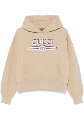 Gucci logo-print hoodie - Brown