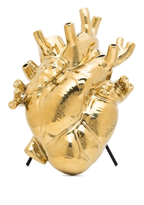 Seletti Love in Bloom porcelain vase - Gold