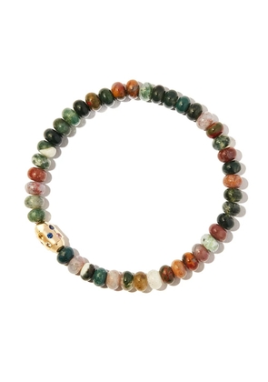 LUIS MORAIS 14kt yellow gold rainbow sapphire bolt beaded bracelet