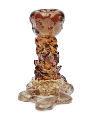 POLSPOTTEN sculptural glass candle holder - Orange