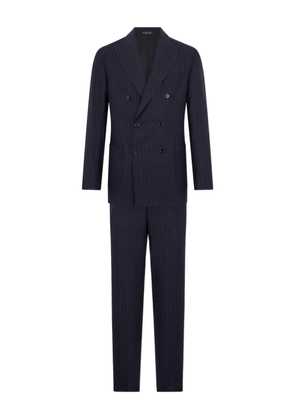 Brooks Brothers striped-pattern double-breasted suit - Blue