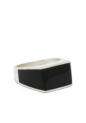 OBSIDIAN two-tone ring - Silver