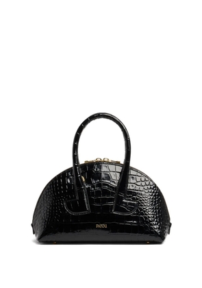 Patou Le Patou Bowling crocodile-embossed half-moon bag - Black