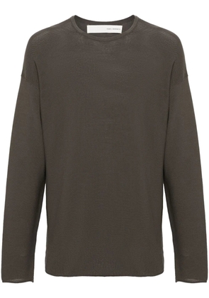 Isabel Benenato rolled-trim cotton jumper - Green