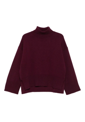 Purotatto high-neck side-split sweater - Red