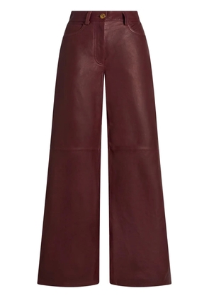 ETRO wide-leg leather trousers - Red