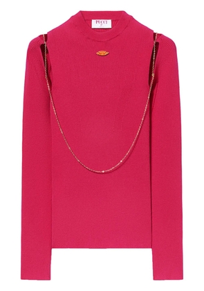 PUCCI chain-embellished rib-knit top - Pink