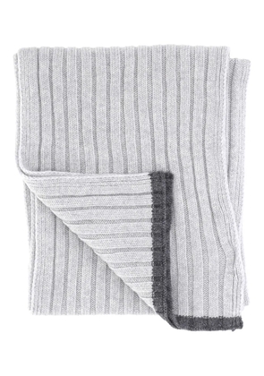Gran Sasso ribbed trim scarf - Grey