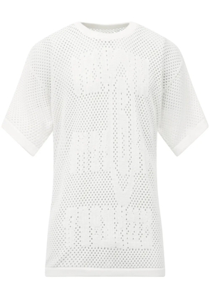 MM6 Maison Margiela intarsia-knit cotton T-shirt - White