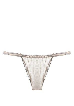 Isa Boulder rope-detail reversible bikini bottoms - Silver