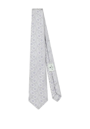 ETRO jacquard paisley motif tie - Grey