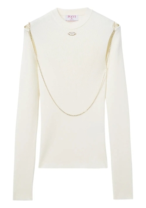 PUCCI logo-plaque chain-link ribbed top - White