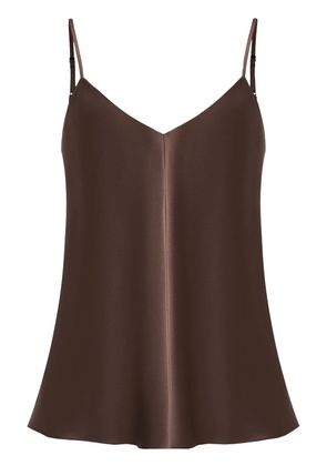 12 STOREEZ V-neck silk top - Brown