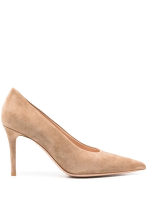 Gianvito Rossi 85mm Robbie suede pumps - Neutrals