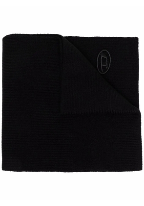 Diesel K-Coder ribbed wool-blend scarf - Black