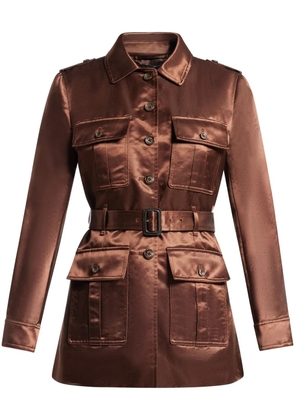 TOM FORD satin belted jacket - Brown