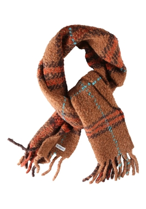 Burberry fringed check-pattern scarf - Brown