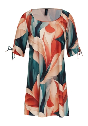 Lygia & Nanny Batuira gathered-sleeve floral-print mini dress - Orange