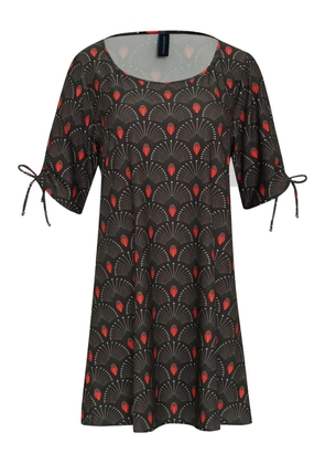 Lygia & Nanny Batuira tie-detail pattern mini dress - Black