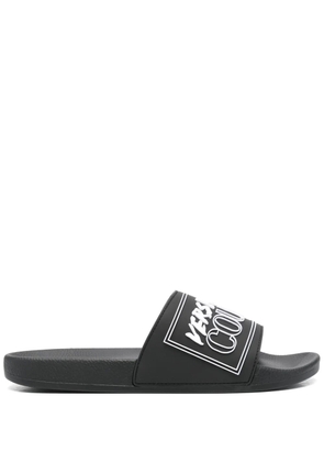 Versace Jeans Couture logo-embossed slides - Black