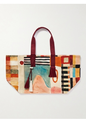 ALÉMAIS - + Laurence Leenaert Michelle Tasseled Printed Cotton-canvas Tote - Pink - One size