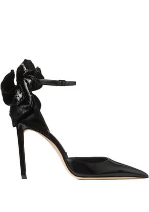 Jimmy Choo 100mm Marja bow ankle-strap pumps - Black