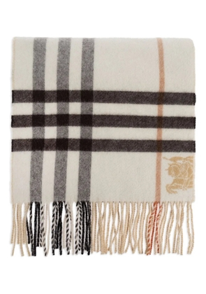 Burberry check-pattern fringed-hem scarf - Neutrals