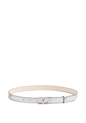 Valentino Garavani V-logo signature laminated belt - Silver